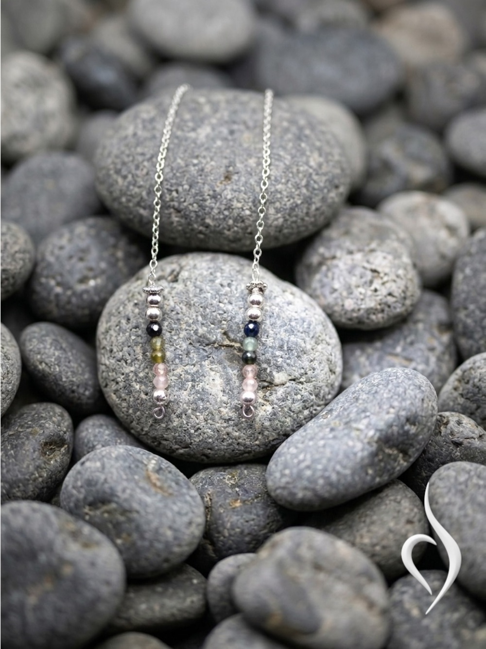 Tourmeline and Silver  Threader Earrings